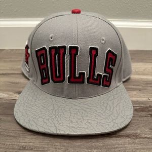 Chicago bulls leather flat bill hat